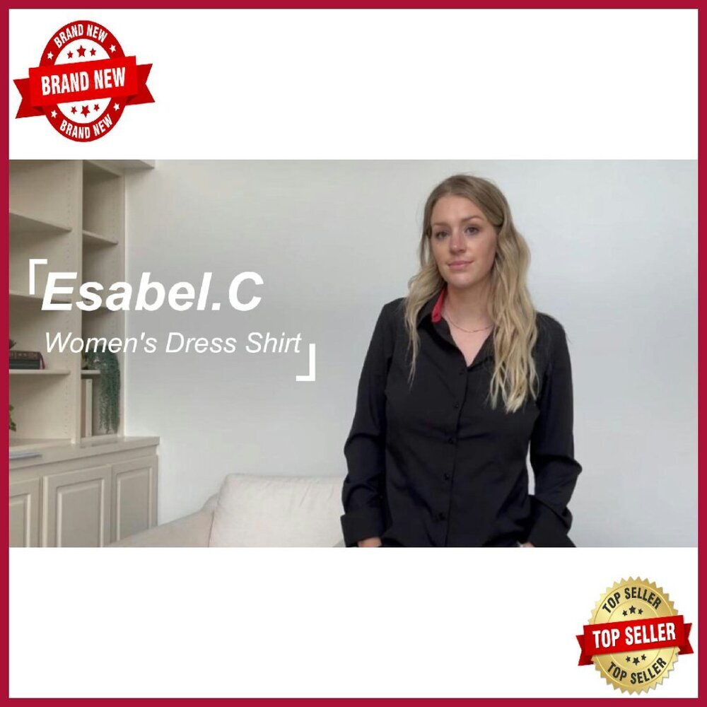 Long Sleeve Button Down Blouse Stretch Work Shirt… - image 7